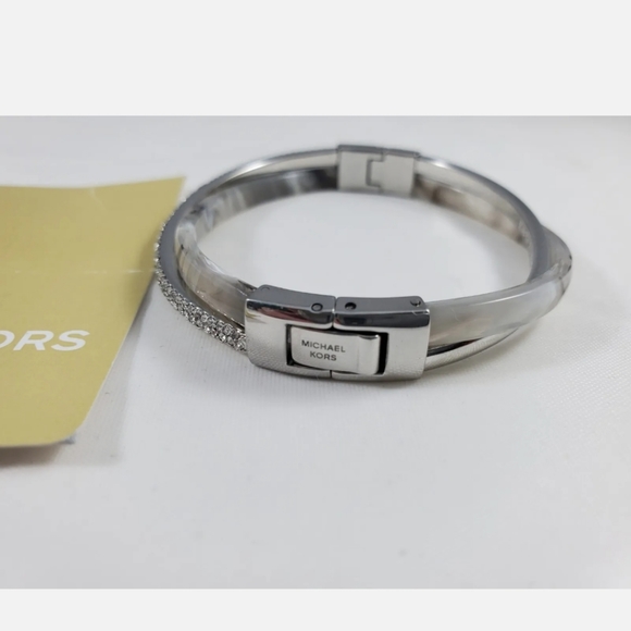 MICHAEL KORS RHINESTONE AND STERLING SILVER BRACELET - Picture 4 of 8